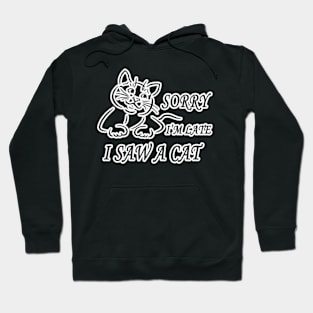 sorry I'm Late I Saw A Cat funny shirt Hoodie